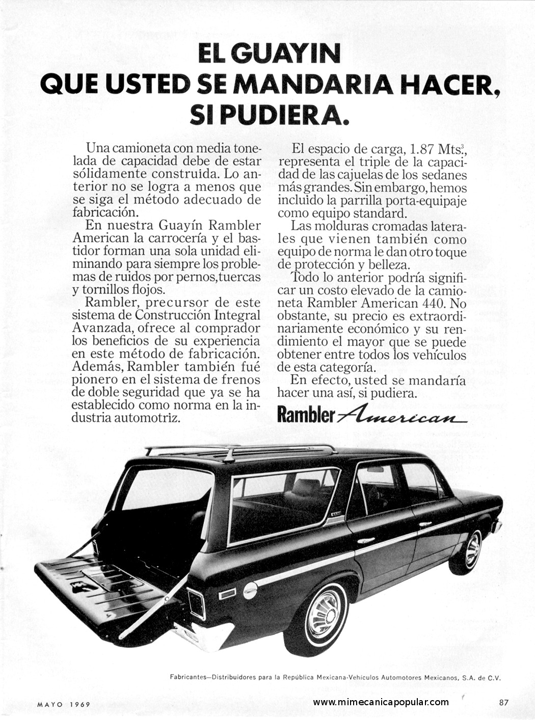 Publicidad - Guayin Rambler American - Mayo 1969