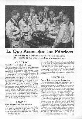 Lo que aconsejan las fábricas de autos - Octubre 1960