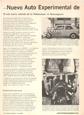 Auto Experimental de la Volkswagen - Junio 1975