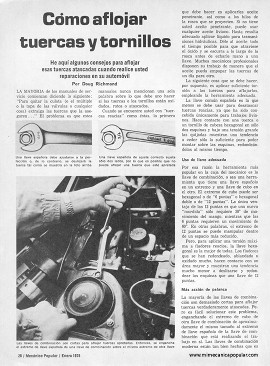 Cómo aflojar tuercas y tornillos del auto - Enero 1978