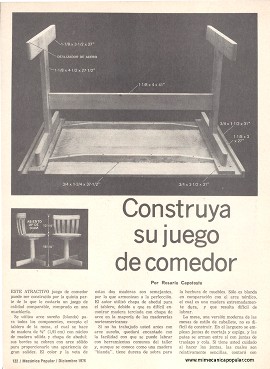 Construya su juego de comedor - Diciembre 1976