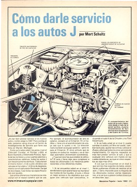 Cómo darle servicio a los autos J Chevrolet - Junio 1982