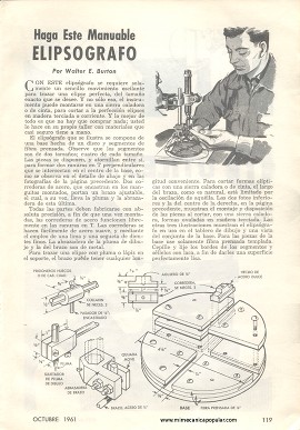 Haga este Manuable Elipsógrafo - Octubre 1961