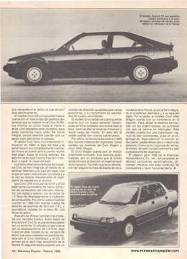 Honda del 86 - Febrero 1986
