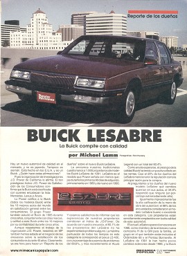Informe de los dueños: Buick Lesabre - Septiembre 1991
