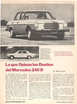 Informe de los dueños: Mercedes-Benz 240D - Abril 1976