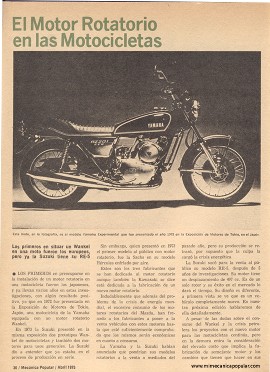 El Motor Rotatorio en las Motocicletas - Abril 1975