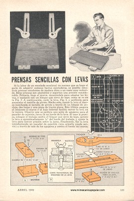 Prensas sencillas con levas - Abril 1949
