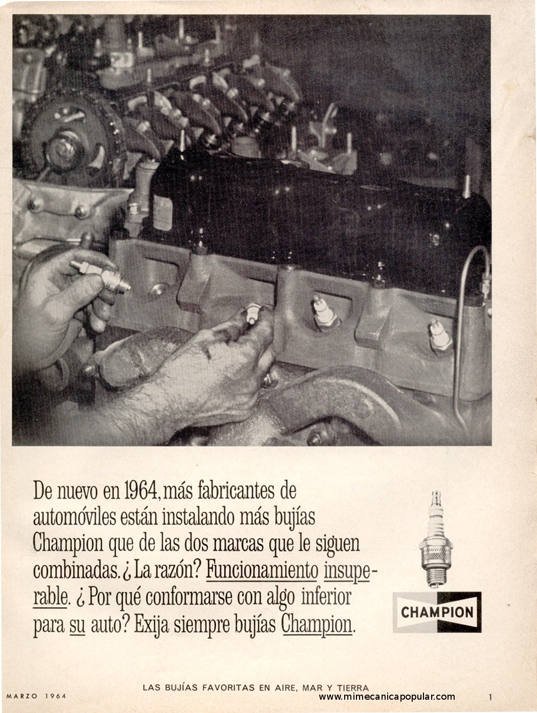 Publicidad - Bujías Champion - Marzo 1964