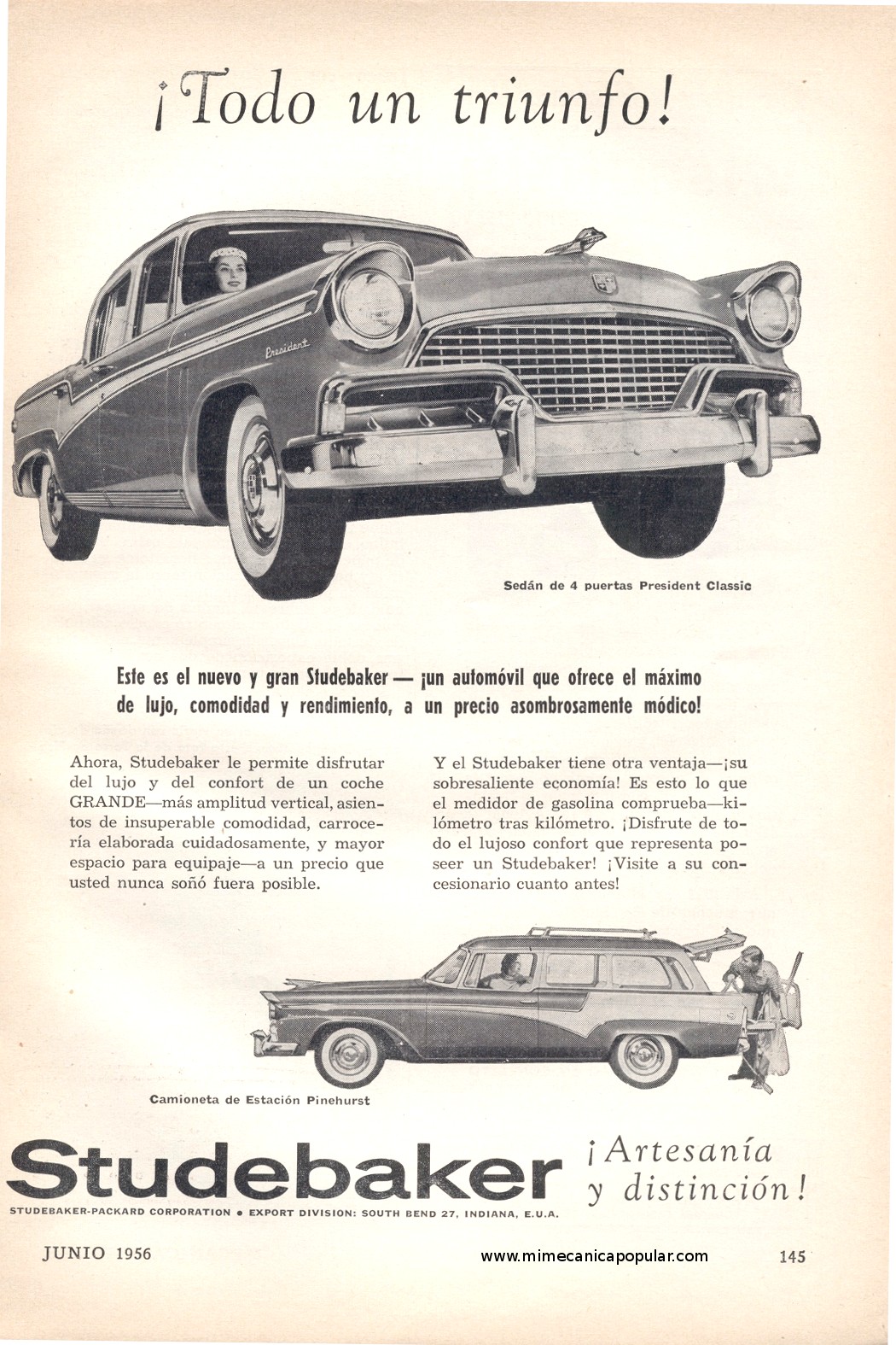 Publicidad - Studebaker - Junio 1956