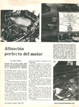 Afinación perfecta del motor - Mayo 1971