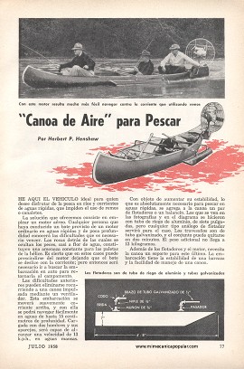 Canoa de Aire para Pescar - Julio 1958