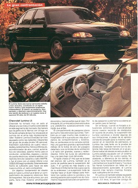 Prueba comparativa de cuatro sedanes familiares norteamericanos - Abril 1995