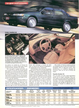 Prueba comparativa de cuatro sedanes familiares norteamericanos - Abril 1995