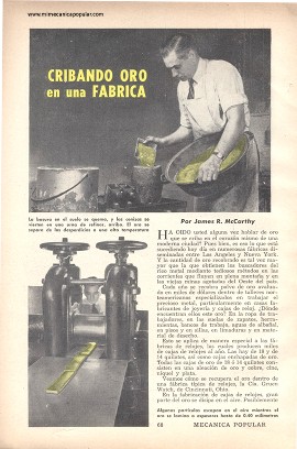 Cribando oro en una Fábrica - Mayo 1953