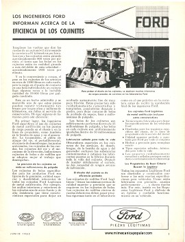Los ingenieros Ford informan: Eficiencia de los cojinetes - Junio 1962