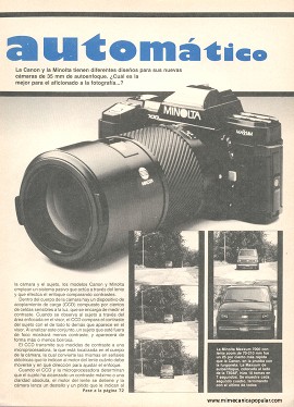 Enfoque automático -Canon -Minolta - Abril 1986