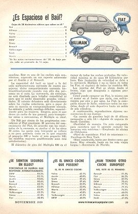 Informe de los dueños: Autos Europeos - Noviembre 1959