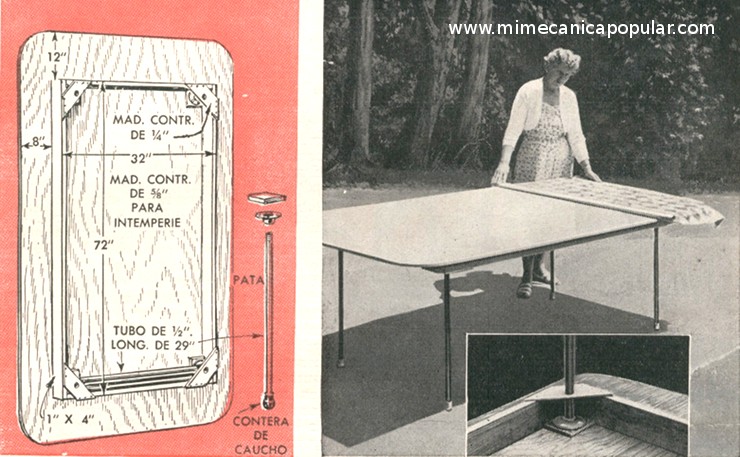 Mesa Desarmable para Excursiones Campestres - Octubre 1956