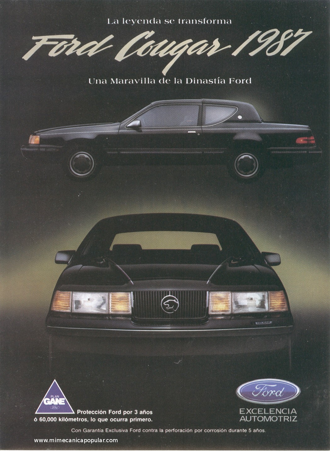 Publicidad - Ford Cougar - Agosto 1987