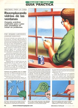 Reemplazando vidrios de las ventanas - Septiembre 1995