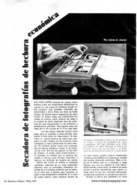 Secadora de fotografías de hechura económica - Mayo 1971
