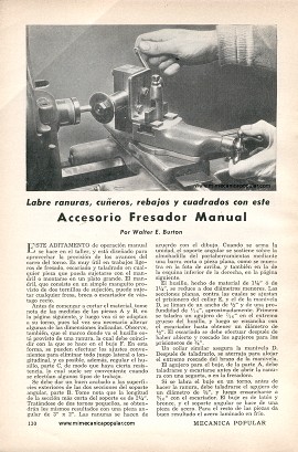 Accesorio Fresador Manual para el Torno Metal - Enero 1958
