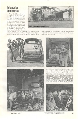 Automóviles Desarmables para el Cine - Agosto 1947