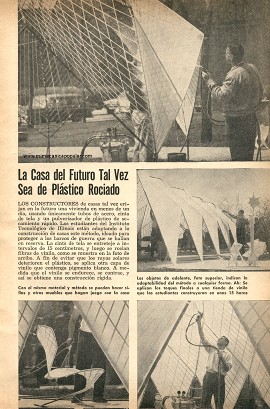 La casa del futuro tal vez sea de plástico rociado - Diciembre 1957
