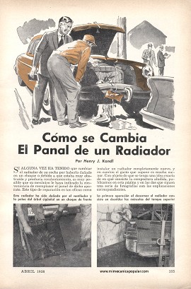 Cómo se Cambia El Panal de un Radiador - Abril 1958