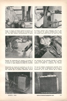 Cómo se Cambia El Panal de un Radiador - Abril 1958