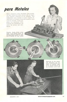 Las Dobladoras para Metales de Agosto 1947