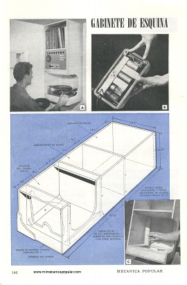 Gabinete de esquina para su tocadiscos y sistema sonoro - Junio 1951