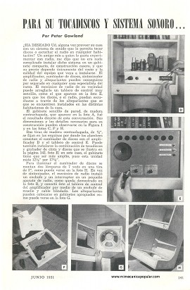 Gabinete de esquina para su tocadiscos y sistema sonoro - Junio 1951