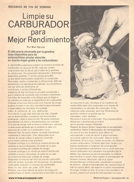 Limpie su Carburador para Mejor Rendimiento - Noviembre 1974