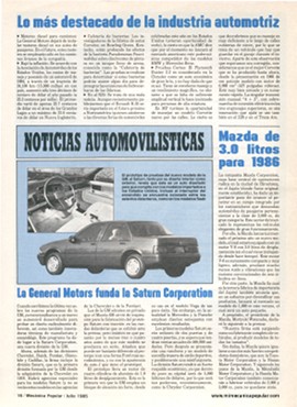 Noticias Automovilísticas - Julio 1985