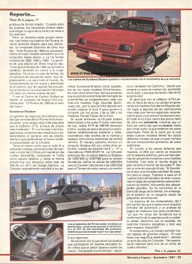 Reporte de los dueños: Buick Riviera, Dodge Shadow, Plymouth Sundance y Acura Legend - Noviembre 1987