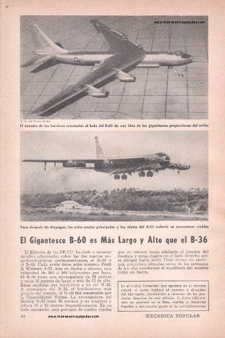 Aviación: El Gigantesco B-60 - Septiembre 1952