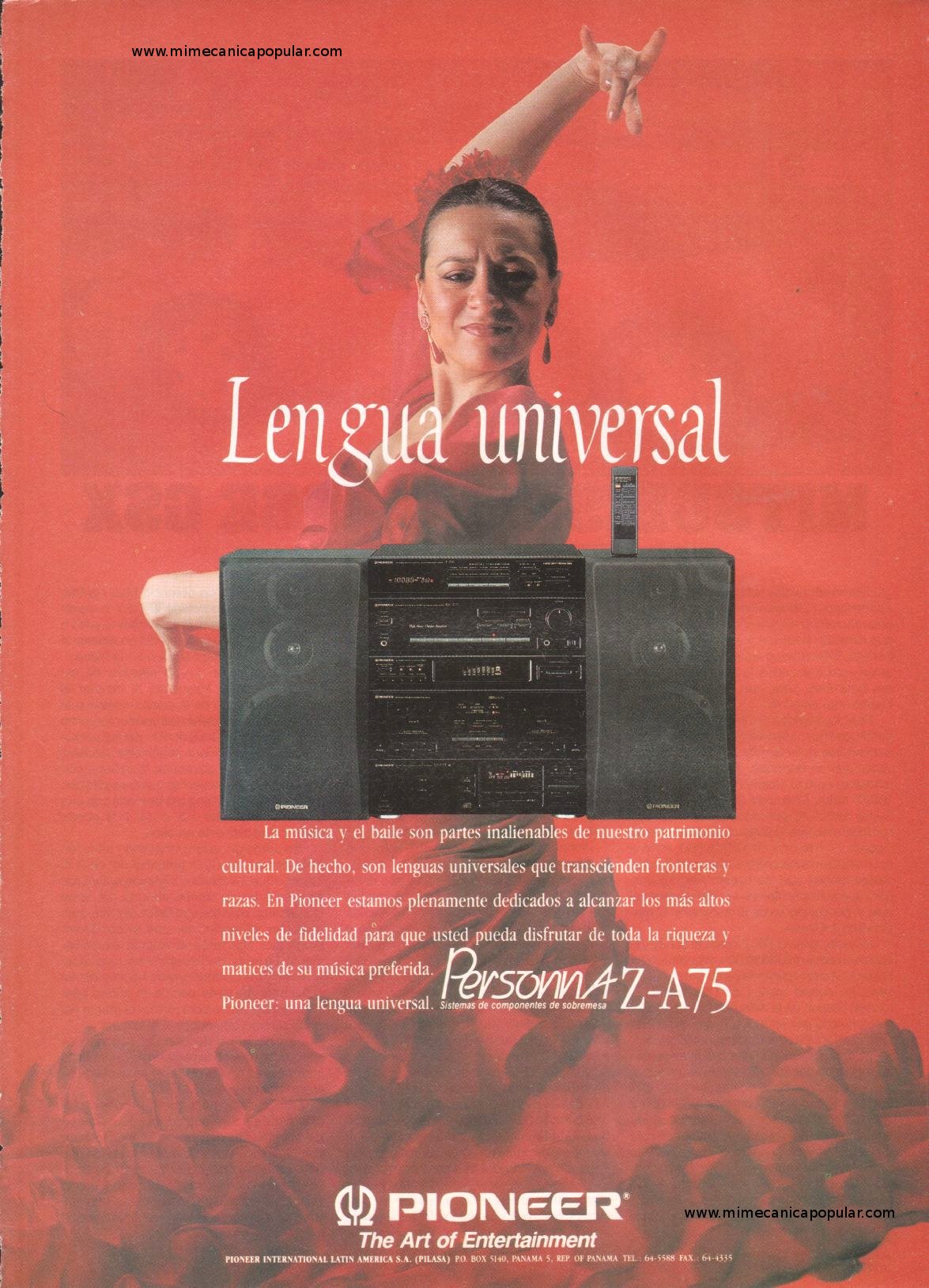 Publicidad - Equipo de Sonido Pioneer - Agosto 1992