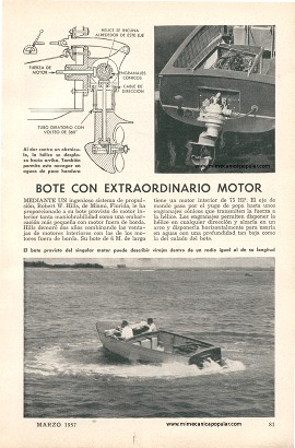 Bote Con Extraordinario Motor - Marzo 1957