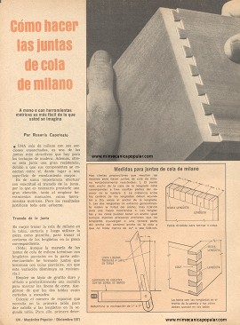 Cómo hacer las juntas de cola de milano - Diciembre 1977