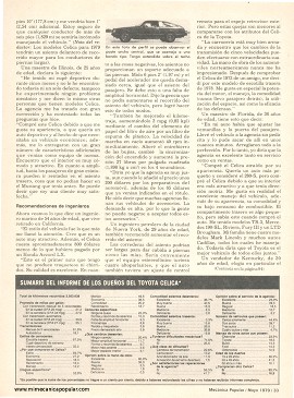 Informe de los dueño: Toyota Celica - Mayo 1979