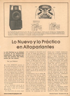 Lo Nuevo y lo Práctico en Altoparlantes - Diciembre 1974