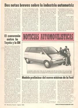 Noticias Automovilísticas - Agosto 1984