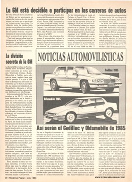 Noticias Automovilísticas - Julio 1983