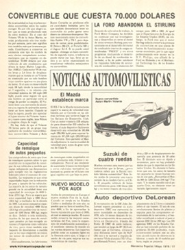 Noticias Automovilísticas - Mayo 1979