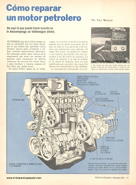 Cómo reparar un motor Volkswagen diesel - Octubre 1977