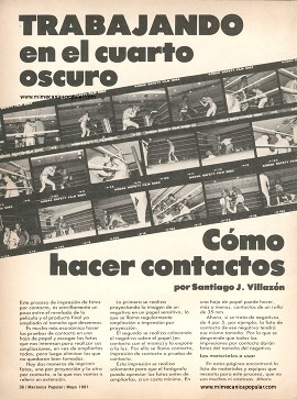 Fotografía - Cómo hacer contactos - Mayo 1981