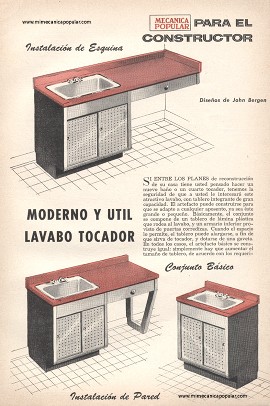 Moderno y Útil Lavabo Tocador - Mayo 1957