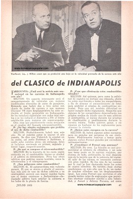 Análisis del Clásico de Indianapolis - Julio 1953